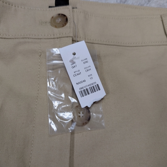 J. Crew Pants Womens 12 Beige Khaki Full Length Wide Leg Trouser Cotton Blend - Picture 4 of 12